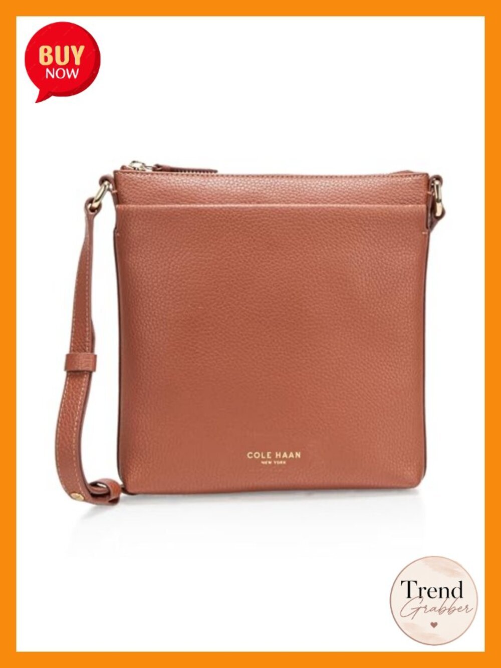 Pebbled Leather Crossbody Bag with Adjustable Strap